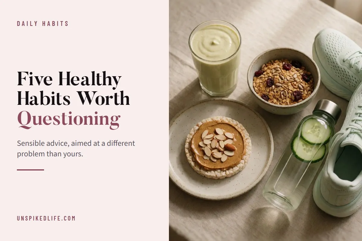 Five Healthy Habits Worth Questioning. Sensible advice, aimed at a different problem.