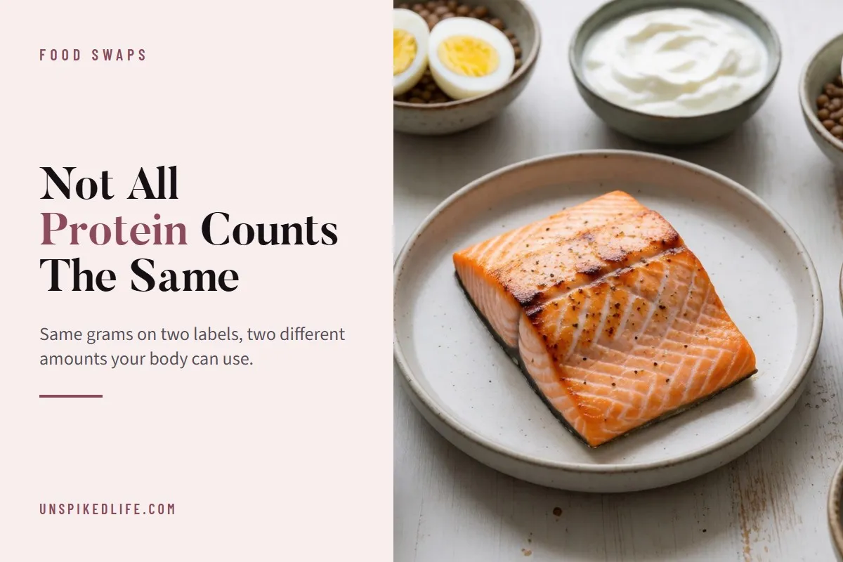 Not All Protein Counts The Same. The number on the label is what went in, not what arrives.