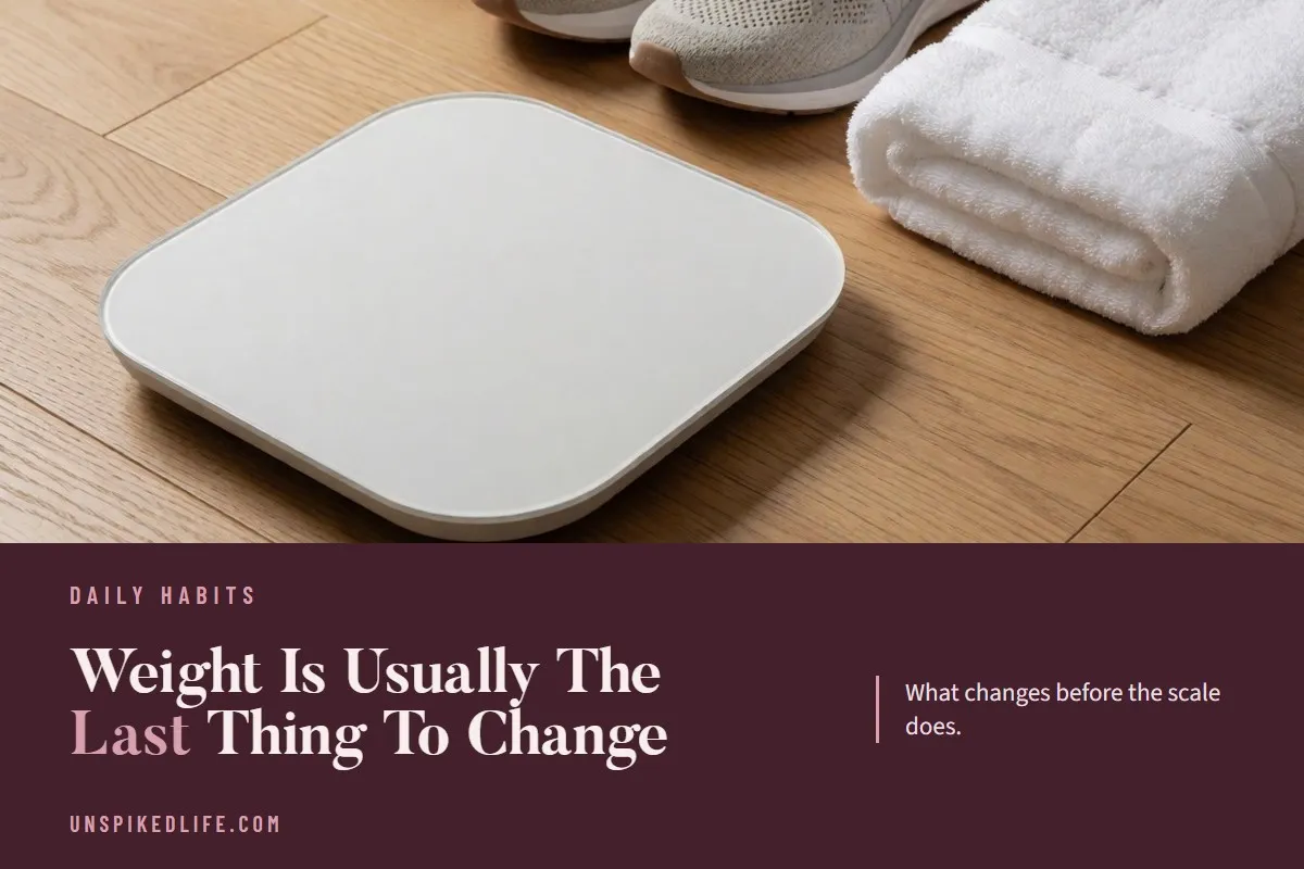 Weight Is Usually The Last Thing To Change. The decision to stop usually arrives just before the evidence does.