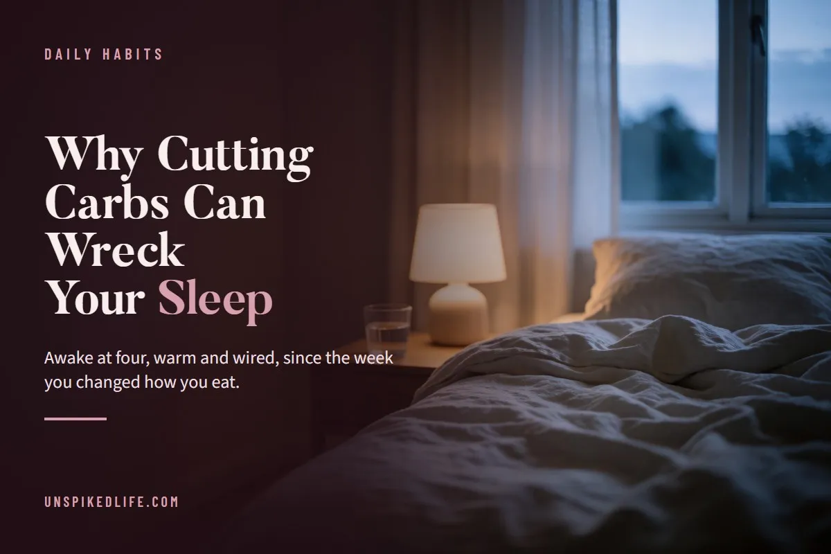 Why Cutting Carbs Can Wreck Your Sleep. Waking at four, wired and warm, in the first weeks of a change.